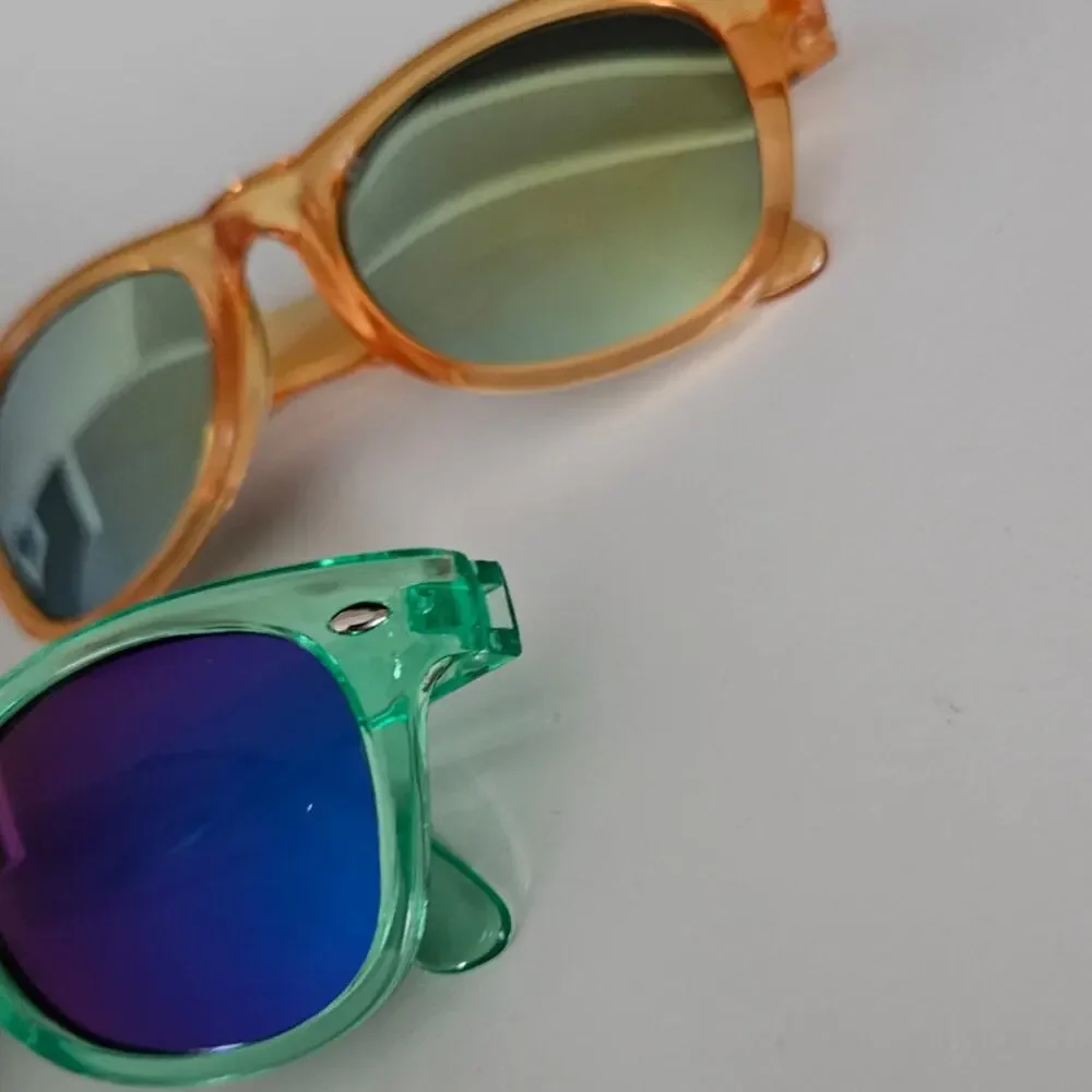 Kids Green and Orange Neon Sunglasses Bundle